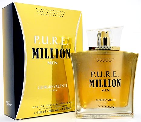 P.U.R.E. MILLION  BY GIORGIO VALENTI FOR MEN EDT SPRAY 3.3 FL.OZ