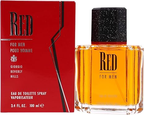 RED FOR MEN POUR HOMME By GIORGIO BEVERLY HILLS For Men Eau De Toilette Spray 3.4 FL.OZ