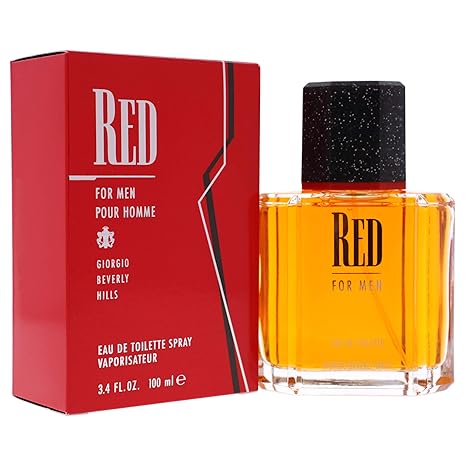 RED FOR MEN POUR HOMME By GIORGIO BEVERLY HILLS For Men Eau De Toilette Spray 3.4 FL.OZ